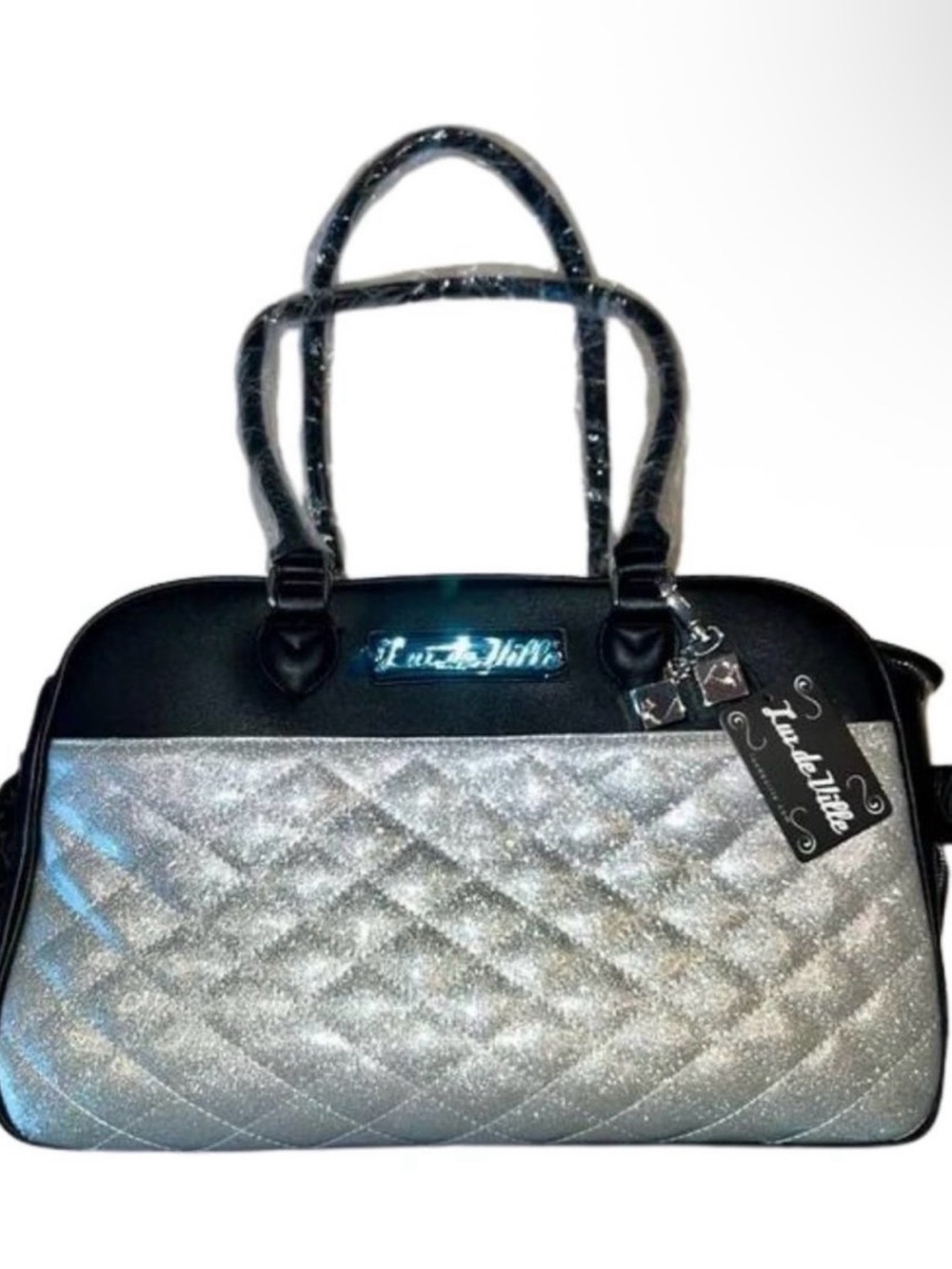 ***Looking For***** Luxedeville Silver and Black Quilted Pet Carrier Tote